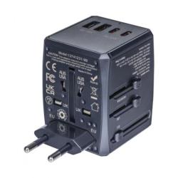Adapter podróżny DONAU TRAVEL 904, szybkie ładowanie, czarny