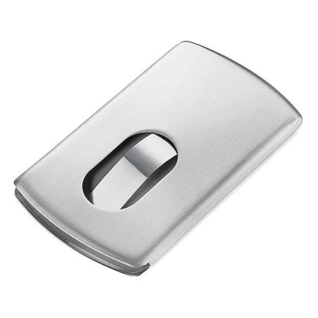 Etui na wizytówki TROIKA Slide, stalowe