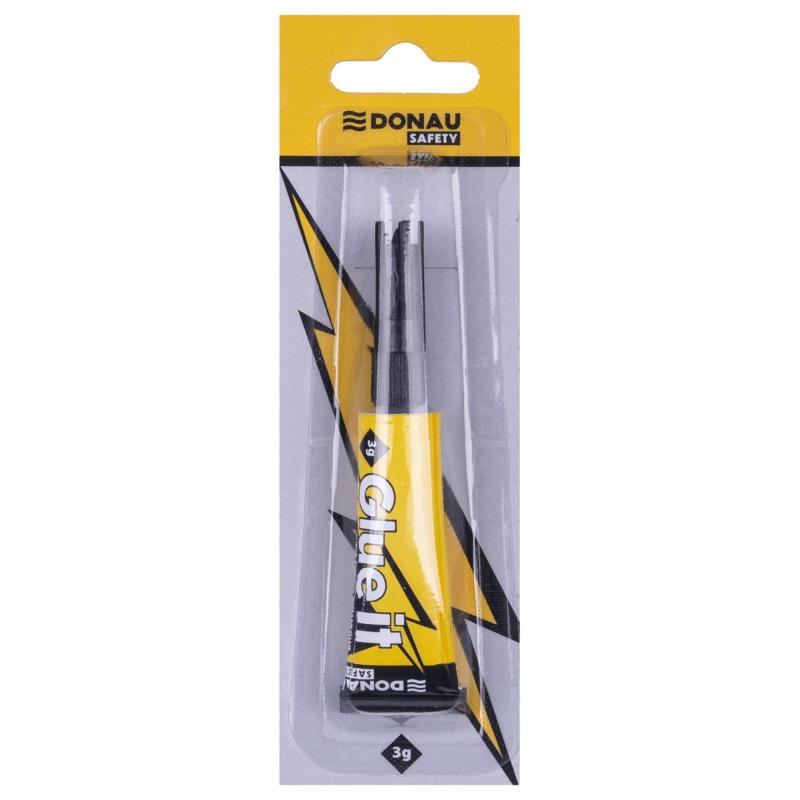 PAKIET Klej błyskawiczny DONAU SAFETY Glue it, 3g, blister, transparentny