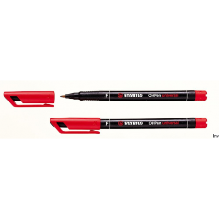 Foliopis Stabilo OHPen niezmywalny 0.7mm czerwony