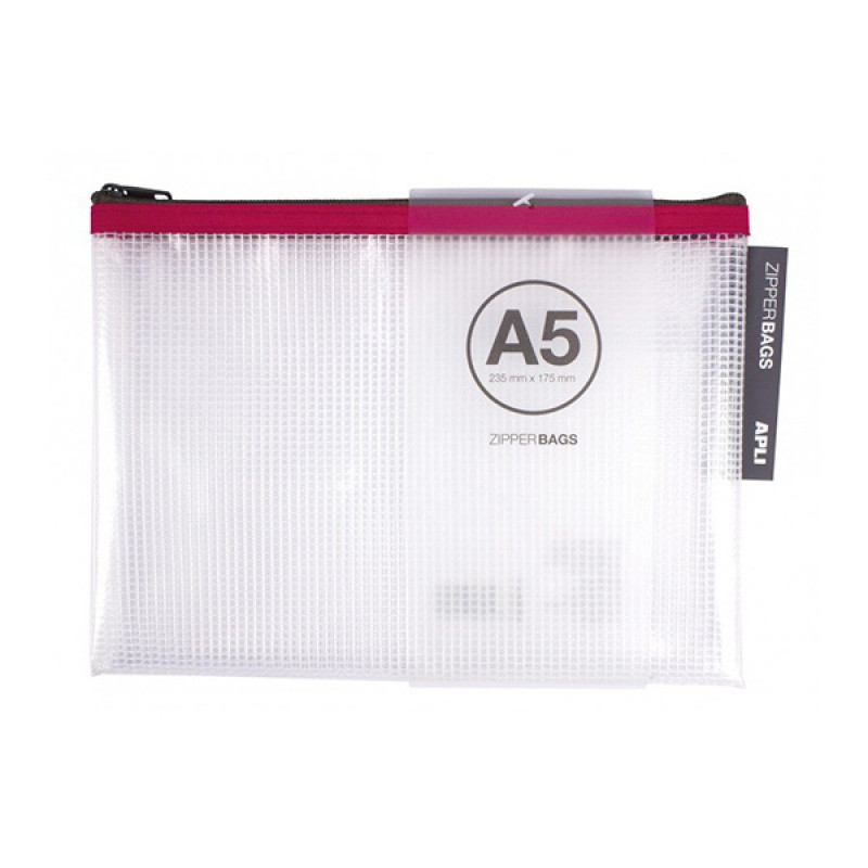 PAKIET Torebka APLI Zipper Bag, A5, 235x175 mm, mix kolorów