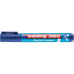 Marker do flipchartów Edding 380 niebieski 1.5-3mm, tusz na bazie wody, system cap-off