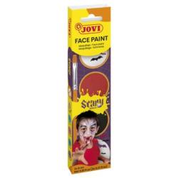Farby do malowania twarzy JOVI Scary, 3x8ml, z pędzelkiem i gąbką, mix kolorów