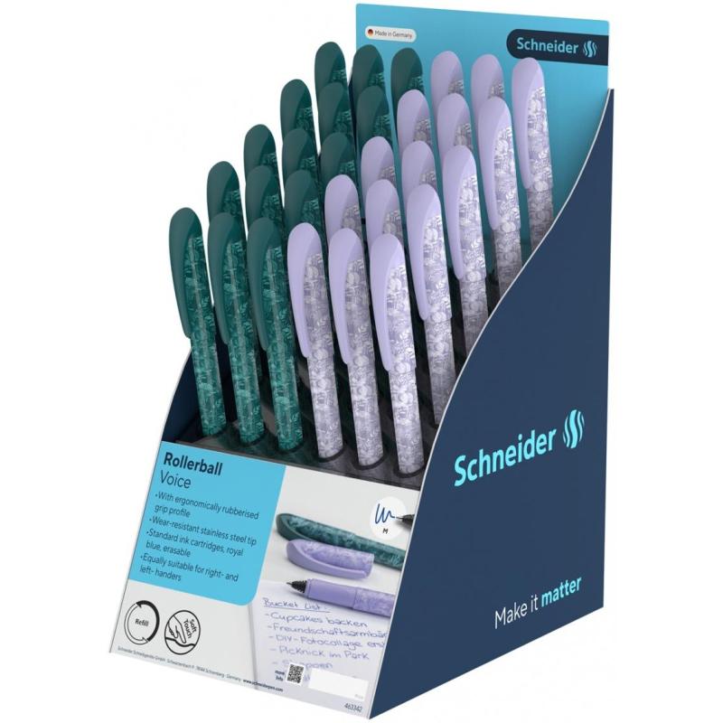 Display piór kulkowych SCHNEIDER Voice, 30 szt., mix kolorów