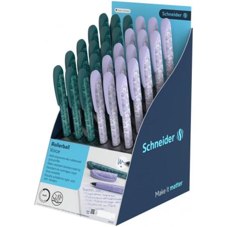 Display piór kulkowych SCHNEIDER Voice, 30 szt., mix kolorów