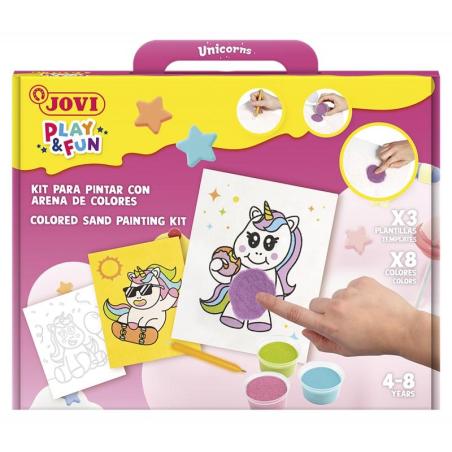 Zestaw do malowania piaskiem JOVI Play&Fun, jednorożce