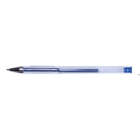 Długopis żelowy Office Products 0,5mm niebieski z wymiennym wkładem, transparentny