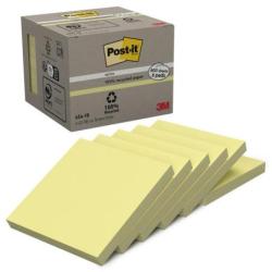 Karteczki samoprzylepne POST-IT Recycled Notes (654-1B), 76x76mm, 6x100 kart., żółte