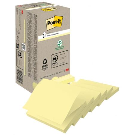 Karteczki samoprzylepne POST-IT Recycled Z-Notes(R330-1T), 76x76mm, 16x100 kart., żółty