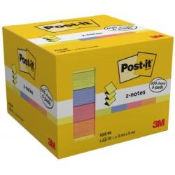 Karteczki samoprzylepne POST-IT Z-Notes, 76x76mm, 6x100 kart., neonowe mix