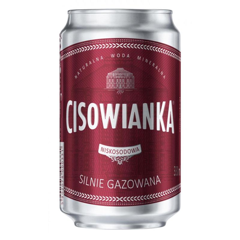 PAKIET Woda Cisowianka, silnie-gazowana, puszka, 330ml