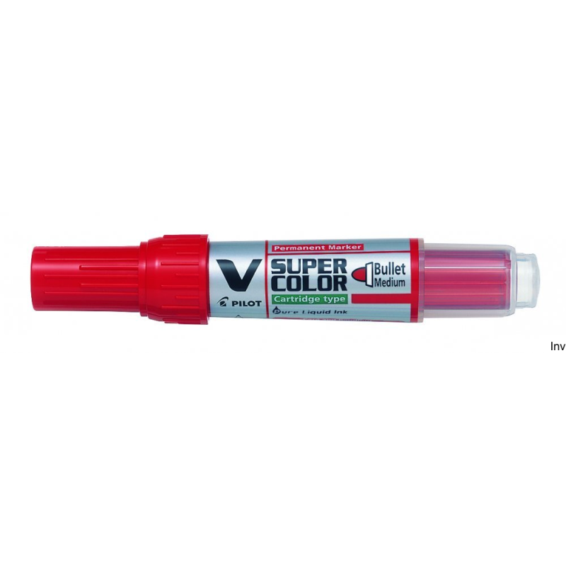 Marker permanentny Pilot V-SUPER COLOR M. czerwony z wymiennym wkładem 0,9 mm