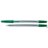 Długopis zielony Office Products 1,0 mm z wymiennym wkładem, transparentna obudowa, długość linii pisania 2000 m