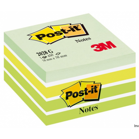 Bloczek Post-It 3M 2028-G zielony 76x76mm 450 sztuk 70-72gsm do notatek i przypomnień