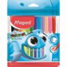 Flamastry Maped Color'Peps Ocean 12 kolorów w etui, zmywalne, intensywne kolory, 2mm końcówka