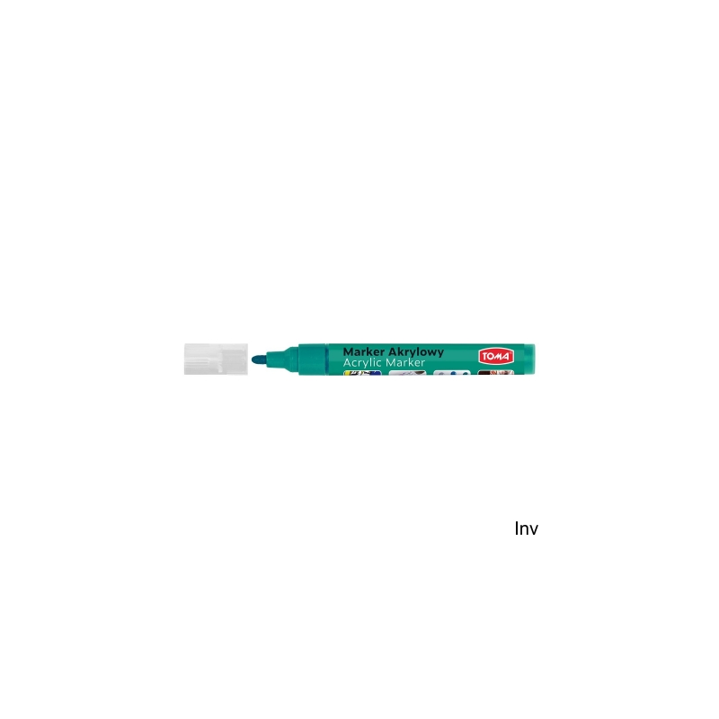 Marker akrylowy zielony 2-5mm fibrowa końcówka Toma