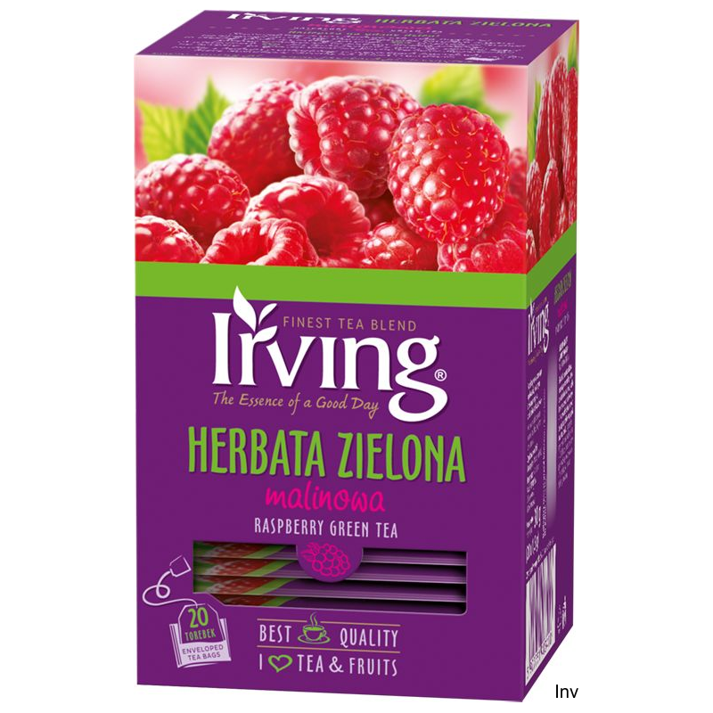 Herbata IRVING Malina 20 kopert 1,5 g zielona