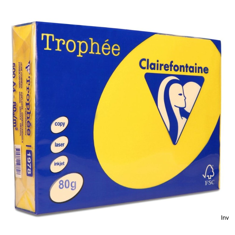 Papier ksero A4 80g słonecznikowy Clairefontaine Trophee 1 ryza