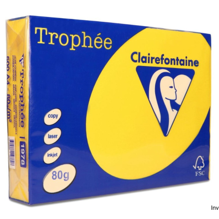 Papier ksero A4 80g słonecznikowy Clairefontaine Trophee 1 ryza