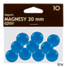 Magnesy 20mm niebieskie Grand, opakowanie 10 sztuk do tablic magnetycznych