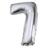 PAKIET Balon foliowy PARTY GO, cyfra 7, 80cm, srebrny