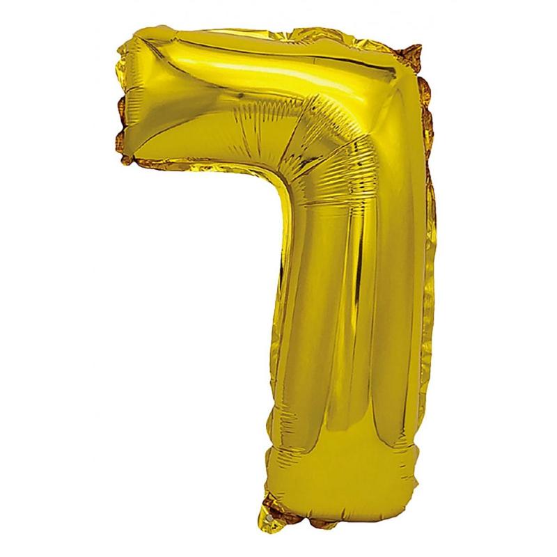 PAKIET Balon foliowy PARTY GO, cyfra 7, 80cm, złoty