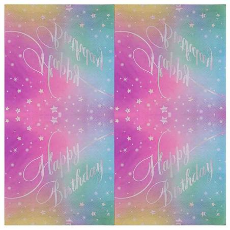 PAKIET Serwetki papierowe PARTY GO Happy Birthday, 33x33cm, 10 szt., mix kolorów