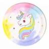 PAKIET Talerz papierowy PARTY GO Unicorn, 18cm, 8 szt., mix kolorów