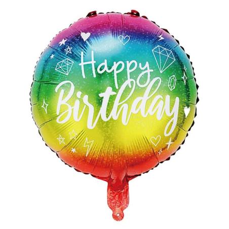 PAKIET Balon PARTY GO Happy Birthday, 45cm, 1 szt., mix kolorów