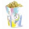 PAKIET Pudełko na popcorn PARTY GO Unicorn, 11,5x14,5cm, 6 szt., różowe