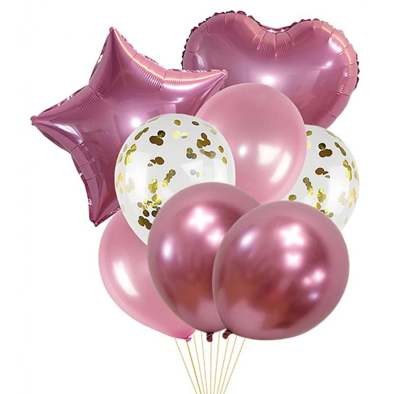 PAKIET Zestaw balonów PARTY GO, 45cm, 8 szt., różowe