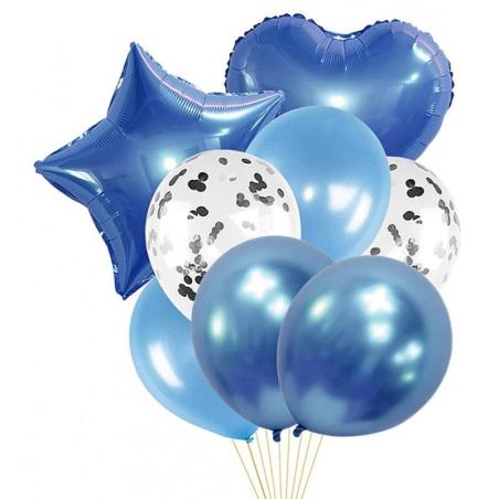 PAKIET Zestaw balonów PARTY GO, 45cm, 8 szt., niebieskie