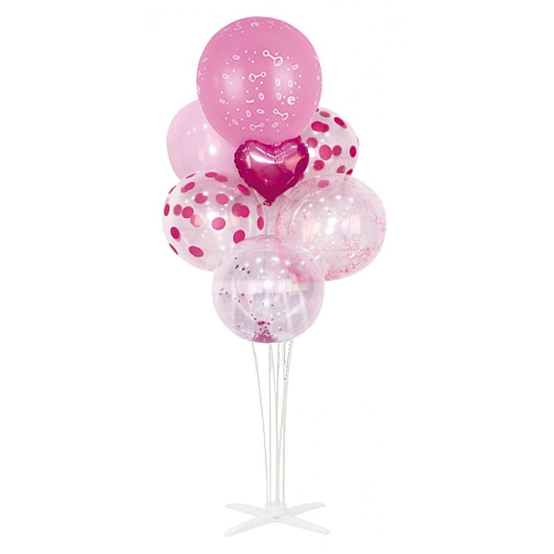 PAKIET Zestaw balonów PARTY GO, 85cm, 7 szt., różowe