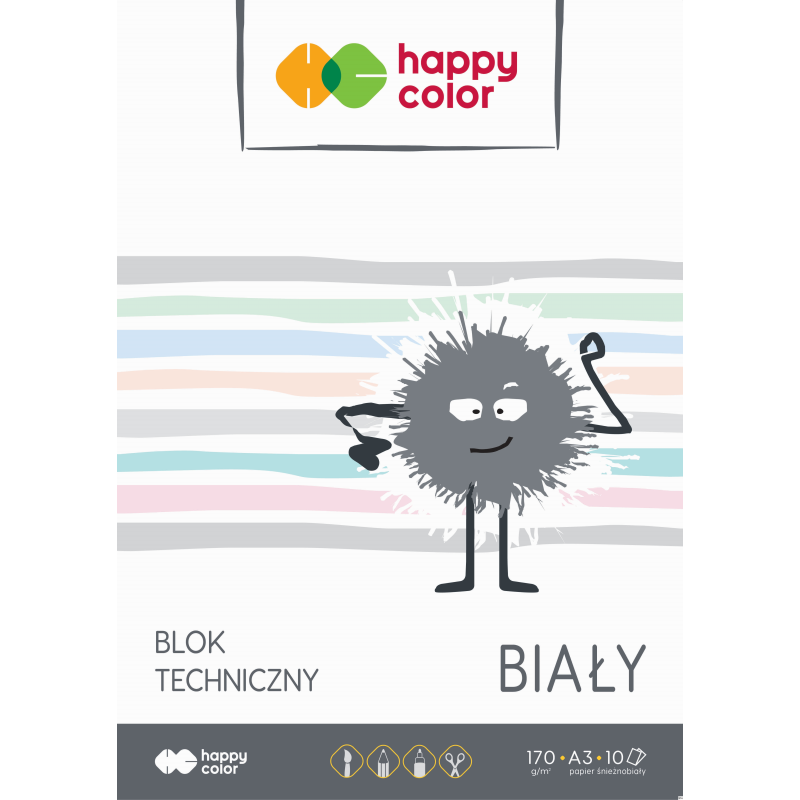 Blok techniczny biały 170g A3 Happy Color 3550