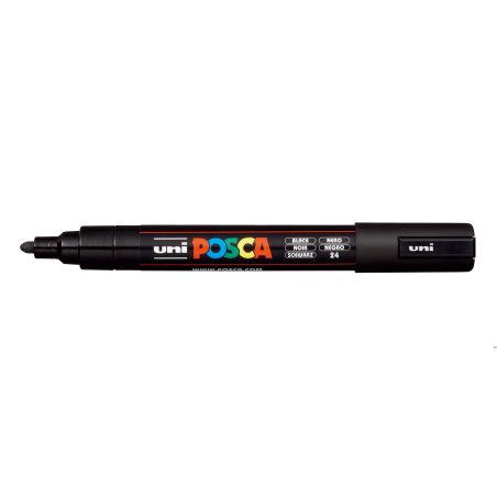 Marker permanentny czarny PC-5M POSCA Uni 138427, 1,8-2,5 mm, do różnych powierzchni