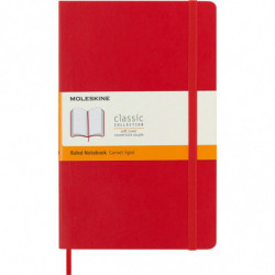 Notes MOLESKINE Classic L, 13x21cm, w linie, miękka oprawa, 192 strony, czerwony