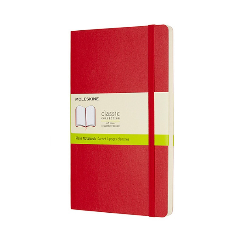 Notes MOLESKINE Classic L, 13x21cm, gładki, miękka oprawa, 192 strony, czerwony