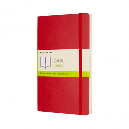Notes MOLESKINE Classic L, 13x21cm, gładki, miękka oprawa, 192 strony, czerwony