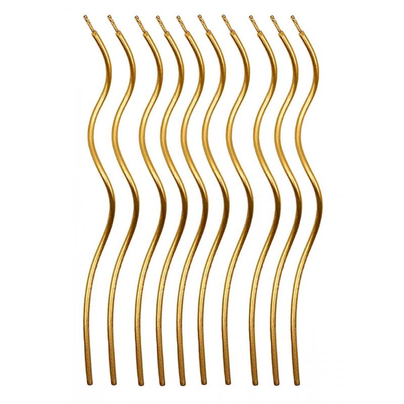 PAKIET Świeczki spiralne PARTY GO, 14cm, 10 szt., złote