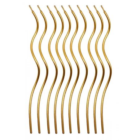 PAKIET Świeczki spiralne PARTY GO, 14cm, 10 szt., złote