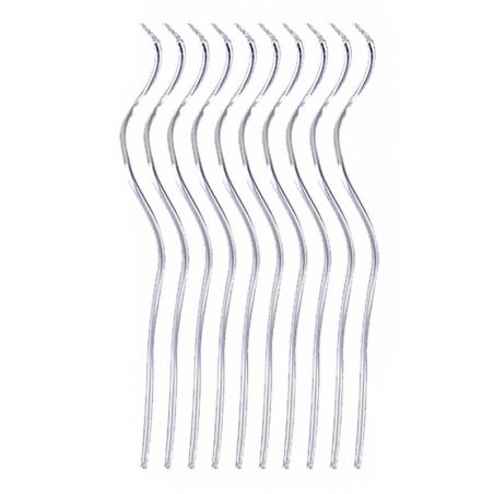 PAKIET Świeczki spiralne PARTY GO, 14cm, 10 szt., srebrne