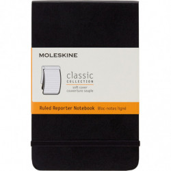 Notes MOLESKINE Reporter P, 9x14cm, w linie, miękka oprawa, czarny