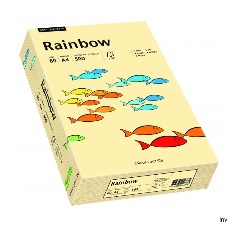 Papier kolorowy Rainbow kość słoniowa A4 80 g 1 ryza