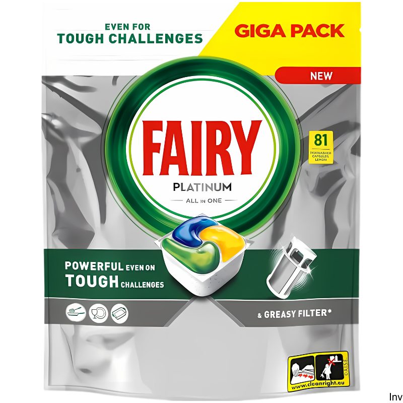 Fairy Kapsułki do zmywarki Platinum All in One 81 sztuk Cytryna