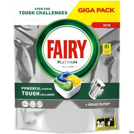Fairy Kapsułki do zmywarki Platinum All in One 81 sztuk Cytryna