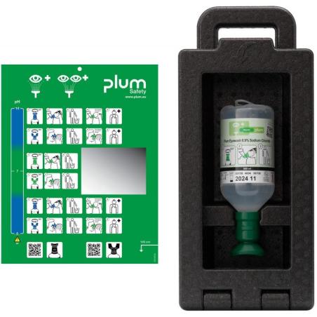 Zestaw do płukania oka PLUM iBox 1, z płynem 0,9%, 500 ml, czarny