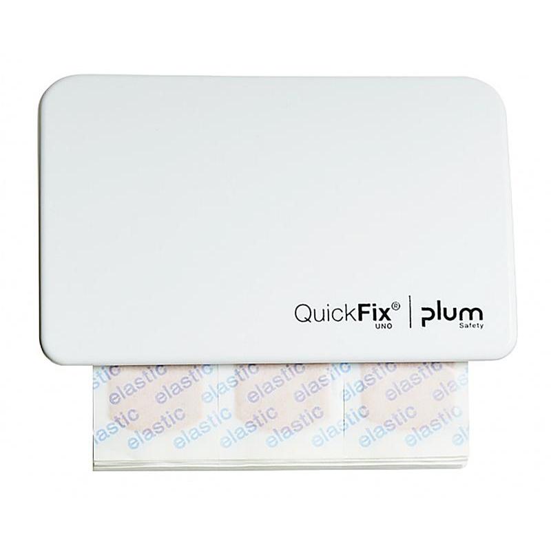 Dozownik PLUM QuickFix Uno, z wkładem plastrów elastycznych 45 szt., biały