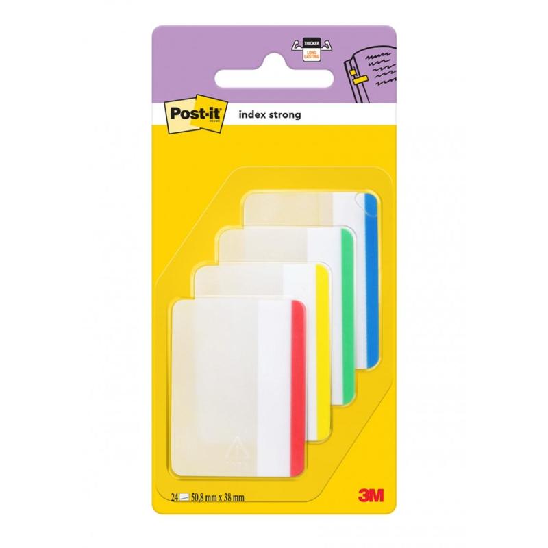 Zakładki indeksujące POST-IT do archiwizacji (686-F1), PP, proste, 50,8x38mm, 4x6 kart., mix kolorów