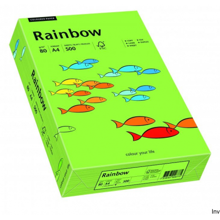 Papier ksero kolorowy Rainbow zielony A4 80 g 1 ryza