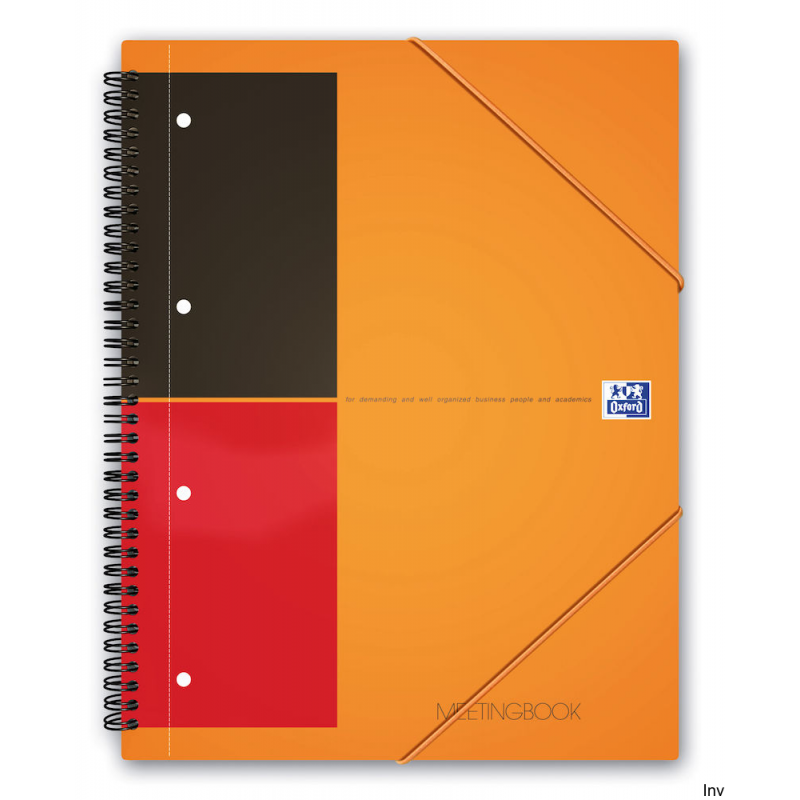Kołonotatnik A4 Oxford Meetingbook, 80 kartek, linia, oprawa polipropylenowa, mikroperforacja, 4 otwory do segregatora